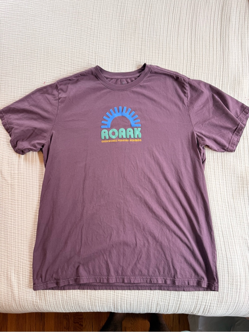 Roark Purple Short Sleeve Tee with Blue and Green Logo